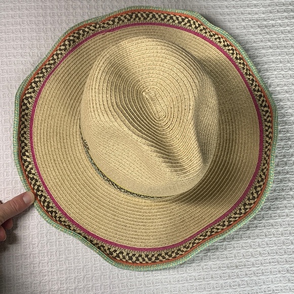 Cappelli tan western straw hat with colorful embroidered accents main image 4